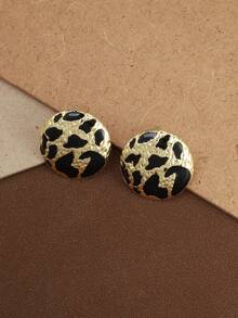 Anting-anting Vintage Motif Leopard Aneka Warna Desain Unik Minimalis Modis Elegan - Motif Leopard 1 - View 2