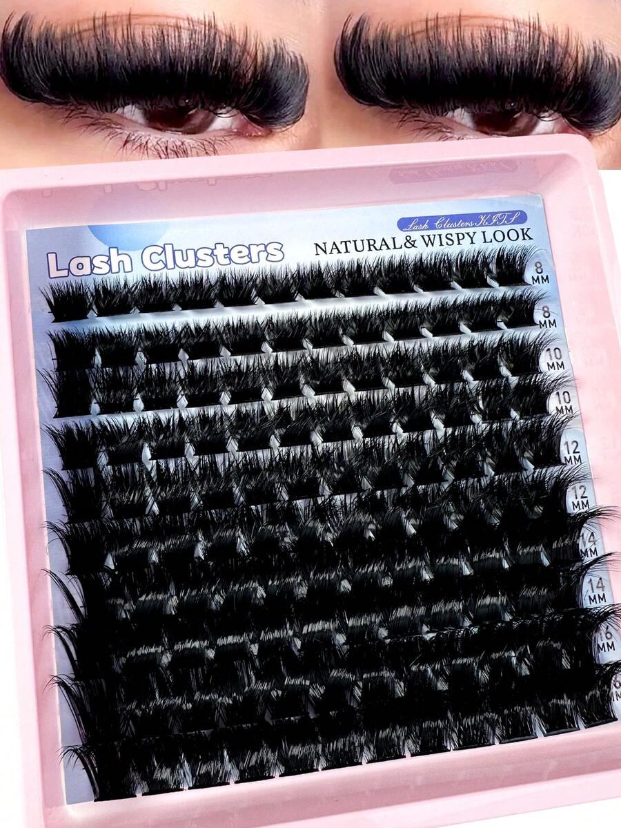 200/180/160/140/120 sợi mi giả 8D cao cấp, mềm mại, tự làm - Độ dài hỗn hợp 10-20mm, mi cong kiểu Nga 0.07mm, dày và có thể tái sử dụng, tạo hiệu ứng ấn tượng cho người mới bắt đầu, dễ sử dụng - 10 hàng (Gói đa dạng 60D/80D/100D/120D/160D/200D) - D - Xem 1