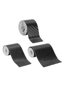 1pc 10cm Width X 3 Meters Length Carbon Fiber Car Door Sill Protector Scratch Resistant Sticker - 10cm*300cm - View 6