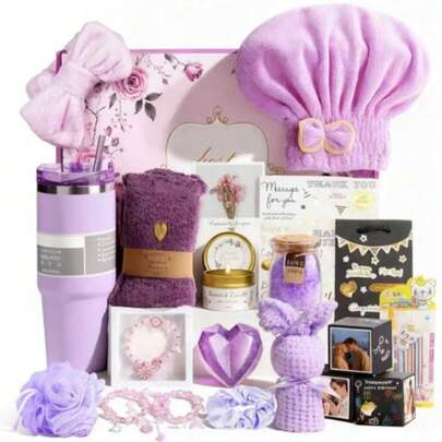 Birthday Mothers Day Gifts For Mom 21PCS DIY Photo Pop Up Box Get Well Soon Gifts Baskets For Women Spa Care Package After Surgery Feel Better Inspirational Birthday Gift For Women Wife Grandma