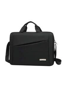 1 chiếc túi nam thời trang đa năng dung tích lớn, cặp xách công sở đựng laptop, chiều rộng 40cm/15.6in, chiều cao 30cm/11.7in, độ dày 7cm/2.73in - màu đen - Xem 2