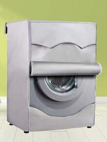 Waterproof & UV-Resistant Front-Loading Washing Machine Cover, Dustproof & Sunscreen With Roller Blind Window, Durable Oxford Cloth Cover Suitable For Indoor & Outdoor Use, Fits Most Front-Load Washers, Great For Balcony, Patio And Bathroom - Grey - View 8