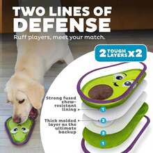 Outward Hound Tough Skinz Durable Squeaky Dog Toy With Two Tough Layers, Avocado, Green, Medium - ColorA - View 2