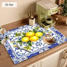 1pc Lemon Pattern Absorbent Drying Mat, Suitable For Dining Table And Cafe, Multi-Purpose Drainage Pad, Household Gift, Desktop Decor - XYLSD-105 - View 4