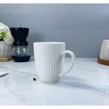 Tazas de porcelana de 11 onzas juego de 6 tazas de café para té leche cacao caliente blanco - 6 Blanco - Ver 2