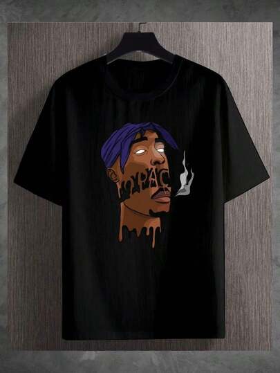 Camiseta Algodão Adulto Masculina 2Pac Rapper Americano Cantor Gangster Infantil Streetwear Plus Size Até G5 328