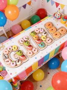 1 pieza Bandeja de letras de madera, Bandeja de decoración del Día de la Madre, Decoración de graduación de paleta, Bandeja de aperitivos de felicitaciones de graduación, Bandeja de donas, Decoración DIY creativa para colorear, Bandeja de postres de fiesta de cumpleaños, Bandeja de dulces de fiesta de baby shower, Bandeja de dulces de revelación de género, Bandeja de galletas y chocolates del Día de la Madre, Bandeja de galletas y café de la tarde, Bandeja de servicio de restaurante, Soporte de exhibición de alimentos de cocina, Bandeja de frutas y verduras de cocina, Vajilla de comedor, Regalo de cumpleaños, Recuerdos de fiesta - carta - Ver 4