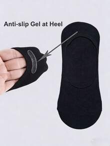 1/5/10 Pairs Plus Size Men's Non-Slip Silicone Heel Low Cut Invisible Boat Socks, Suitable For Daily Life Or Sports - Multicolor - View 3
