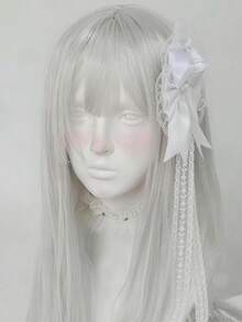 1pc Women's Dark Rose Gothic Lace Decor Hair Clip, Mini Hat, Lolita Style Headpiece, Suitable For Party Cosplay - Multicolor - View 4