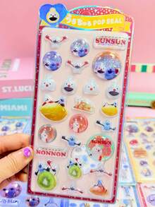 Quà tặng phụ kiện hoạt hình anime Nhật Bản, nhãn dán 3D/tự làm cho trẻ em, đồ thủ công mỹ nghệ cho trẻ em, nhãn dán thủ công thời trang. - Nhiều màu - Xem 5