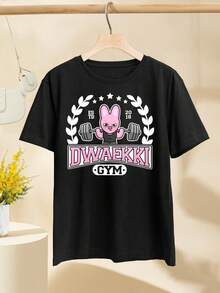Women's Cute Dwaekki Gym Fitness T-Shirt SKZ Changbin Merchandise For Ladies' Workout Apparel - màu đen - Xem 2