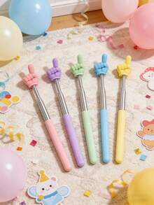 1pc Adjustable Stainless Steel Baton, Suitable For Children's Teaching And Conducting, Home Or Classroom Use, Back To School Season (Random) - Multicolor - View 5