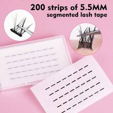 200pcs Self-Adhesive False Eyelash Clusters, Waterproof, Reusable, Long-Lasting Adhesive, Eyelash Extension Tools, Eyelash Glue Alternative, Makeup Tools, False Eyelash Clusters Adhesive Strips - Black - View 10
