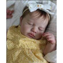 19inch Cuddly Reborn Baby Girl Doll Loulou Newborn Size Lifelike Soft Touch Multiple Layers Painting 3D Skin Gift For Womem - 黃色 - 查看 6