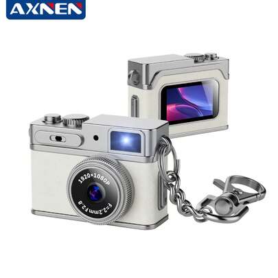 AXNEN 迷你钥匙扣相机 | 便携式1080P数码相机，带移动侦测和循环录像功能 | 口袋视频录像机，适合摄影、旅行 | 生日、圣诞节和时尚配饰的完美礼物