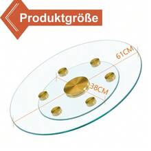 Tabletop. Two-Tiered, Rotating Round Glass Top. The Upper Glass Diameter Is [Missing Information], The Lower One 38 Cm. The Rotating Design Allows For Easier Picking Up And Placing Of Items. - Gold - View 12