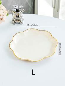 1pc/Set Floral Design Tray, Candy Dish, Snack Plate, Cosmetic Organizer - White - View 10