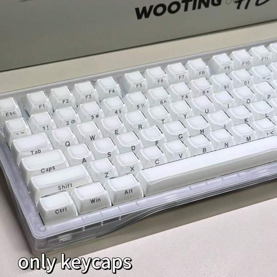 [130+Teclas] Teclas de teclado PBT opacas de color blanco jelly, perfil MDA, juego completo de teclas personalizadas DIY para teclado mecánico, compatibles con interruptores MX