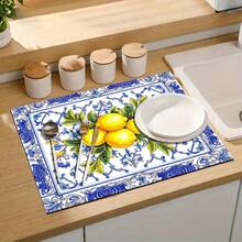 1pc Lemon Pattern Absorbent Drying Mat, Suitable For Dining Table And Cafe, Multi-Purpose Drainage Pad, Household Gift, Desktop Decor - XYLSD-105 - View 9