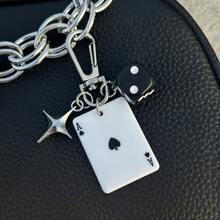 1pc Unisex New Creative Cartoon Dice Keychain Acrylic Playing Card Pendant Cute Bag Charm Car Decoration Keyring Purse Accessories For Backpack Handbag For Women - 彩色 - 查看 3