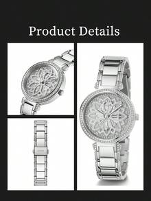 GUESS 女士银色水晶表圈不锈钢手表 GW0528L1 - 銀色 - 查看 5