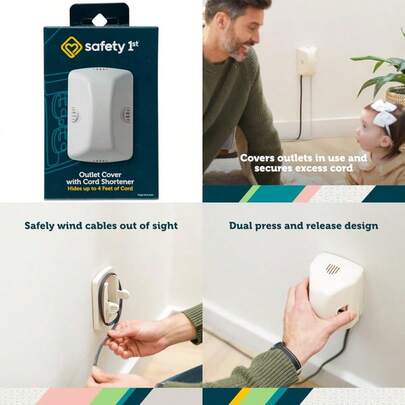 Cubierta de enchufe con acortador de cable para de bebés de Safety 1st