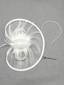 1Pc Fascinators Hats Women Fancy Tea Party Hats 2024 Elegant 1950s Derby Hats Hair Clip Bride Wedding Party - màu đen - Xem 8