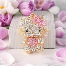 [Licensed]Sanrio Diamond-Encrusted Hello Kitty Keychain Backpack Decoration Car Beautiful Creative Pendant Lover's Gift Birthday Gift - A - 查看 11