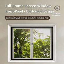 No-Drill Anti-Mosquito Mesh Window Screen, Simple Self-Adhesive Removable & High-Density Hook And Loop Mosquito Net - Window Screen - View 4