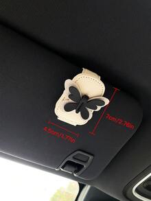 Schmetterling PU Auto Sonnenblendclip, modischer Brillenhalter mit Magnetaufnahme für Autoinnere - A - Übersicht 9