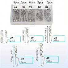 Avlcoaky 34 chiếc/hộp Khóa xoay bi chịu lực cao, dụng cụ câu cá, khóa xoay có chốt, khóa xoay có chốt, khóa xoay câu cá nước mặn - màu đen - Xem 7