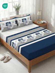 1件印花床笠，柔软、防皱、透气，适用于9英寸床垫，适合各种床型，卧室装饰，床上用品，蓬松舒适，女士礼物，大号/特大号床品，可机洗，通过Oeko-Tex认证 - 彩色 - 查看 6