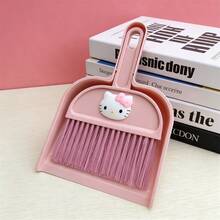 SANRIO Bộ dụng cụ vệ sinh mini hình hoạt hình dễ thương gồm chổi và hốt rác nhỏ dùng để lau bàn, bàn phím, lông thú cưng, nhà cửa và văn phòng. - Nhiều màu - Xem 12