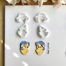 Bộ 4 khuôn đất sét mềm hình vịt và nấm hoạt hình dễ thương, khuôn cắt khuyên tai bằng đất sét mềm hình nàng tiên để tự làm mặt dây chuyền trang sức. - trắng - Xem 9