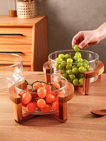Bộ 2 món (1 khay + 1 bát) đĩa trái cây bằng thủy tinh, đĩa đựng đồ ăn nhẹ, kẹo, bát salad, đĩa bánh, khay đựng thực phẩm, thích hợp cho gia đình, tiệc tùng, nhà hàng, dã ngoại, đám cưới, lễ kỷ niệm, tiệc tùng.