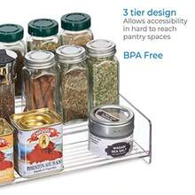 InterDesign 65430 Linus Cabinet Organizer Rack Storage for Kitchen Pantry or Bathroom Countertops Clear - Transparente - Ver 4