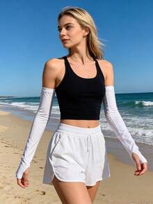 1 Pair UV Protection Ice Sleeves, Loose Breathable Arm Sleeves, Suitable For Outdoor Activities, Cycling To Block Ultraviolet Rays,Travel,Festival - Sun Protection Sleeves - View 11