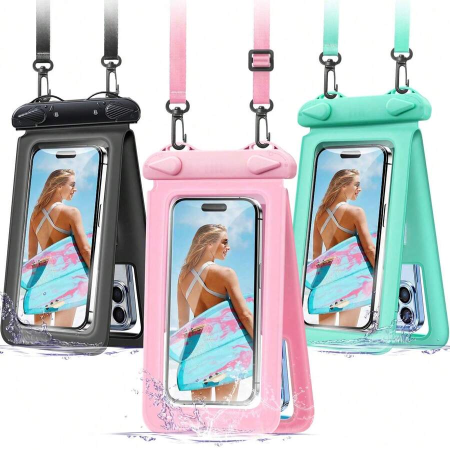Waterproof Bag Universal Waterproof Phone Case Airbag Waterproof Phone Shell Swimming Waterproof Phone Pouch Beach Waterproof Phone Dry Bag Suitable For Smartphones, Christmas Halloween Gift, Home Room Birthday New Year Accessories, Interesting Gift For Friends, Summer Beach Waterproof Phone Bag Double Layer Phone Large Size Swimming Beach Storage Wallet Card Bag Dry Bag Suitable For Summer Vacation Diving Swimming Beach Phone Case