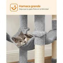 Árbol Para Gatos Con 4 Postes Rascadores Color Gris - Gris - Ver 5