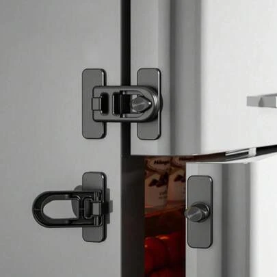 1/2/4个装自粘式冰箱/烤箱安全锁，防护锁，橱柜门锁，冰箱锁 - 无需钻孔，儿童安全设计，强力无痕贴纸，无需电池