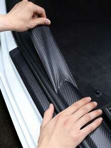 1pc 10cm Width X 3 Meters Length Carbon Fiber Car Door Sill Protector Scratch Resistant Sticker - 10cm*300cm - View 2