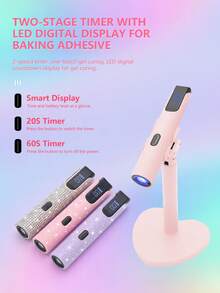 Lámpara portátil de sensor automático para aplicación de uñas, mini lámpara UV para curado de uñas de gel con soporte - Lámpara LED UV portátil de 180mAh y 3W para curado de uñas - Lámpara linterna USB para uñas DIY en el hogar, el mejor regalo para chicas. - Multicolor - Ver 5