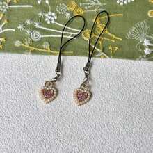 1/2 chiếc dây đeo điện thoại hình trái tim ngọc trai hồng tối giản, dây đeo điện thoại bền, phụ kiện điện thoại đa năng, phụ kiện điện thoại thanh lịch - Hồng - Xem 5