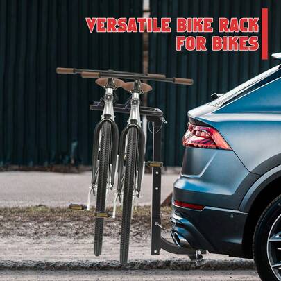 Bike Hitch Rack For Cars, Trucks, SUV, RV, Foldable Steel Frame Bicycle Car Rack With Hitch Tightener, Straps, Bike Carrier Rack Hitch With 2-Inch Receiver For 4 Bikes