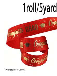 Graduation Season Ribbon Bow, Graduation Themed Ribbon, Suitable For Gift Packaging And Decoration, Perfect For 2026 High School/University Graduation Party, Graduation Gifts, Bouquet Decor And Graduation Theme Party Supplies. - Multicolor - View 11