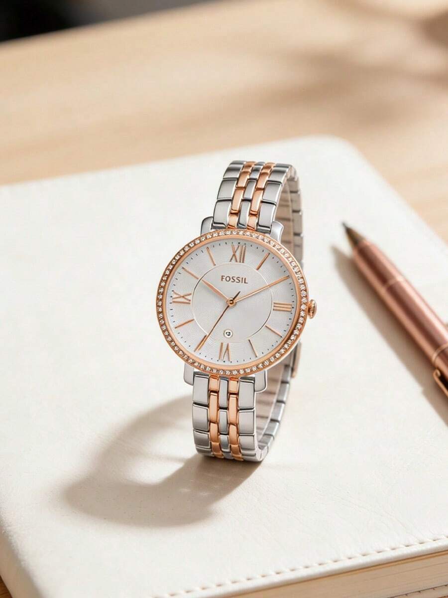 Fossil Women's Quartz Stainless Steel Three-Hand Watch Stainless Steel Case/Glass ES3634 - White - View 1