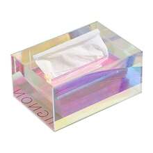 Zerodis Cubierta de Caja de Pañuelos Soporte de Papel Facial Acrílico con Dispensador de Servilletas de Apertura Grande para Tocador de Baño Encimera Mesitas de Noche Oficina - Transparente - Ver 1