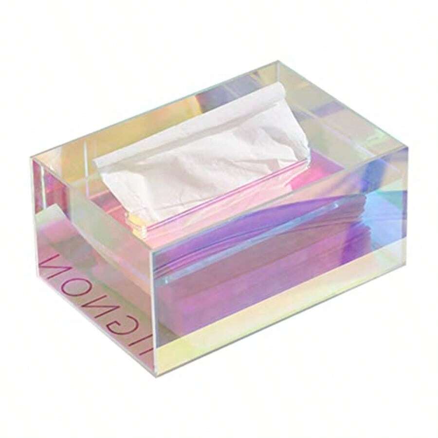 Zerodis Cubierta de Caja de Pañuelos Soporte de Papel Facial Acrílico con Dispensador de Servilletas de Apertura Grande para Tocador de Baño Encimera Mesitas de Noche Oficina - Transparente - Ver 1