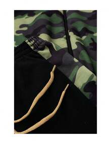 Boys' Camouflage Fleece Tracksuit Set - Black - Black - View 5