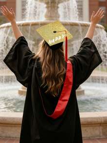 9/3pcs Graduation Cap DIY Glitter Paper Decoration Set, Graduation Cap DIY Decoration Materials, Graduation Photo Prop, Back To School Graduation Cap Decor, Creative DIY Decor For Graduation Gown, DIY Craft Materials For Graduation Party, Graduation Ceremony Small Gift - View 4